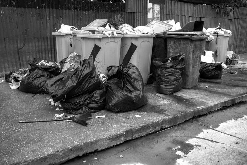 Skip hire truck on a residential street in Muswell Hill