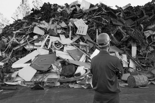 Construction site with waste clearance in Muswell Hill