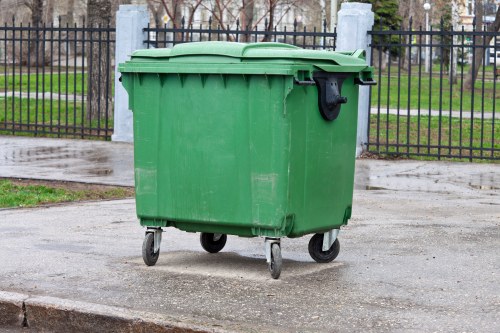 Construction site with various types of waste