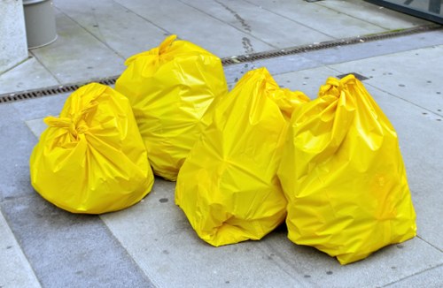 Professional waste clearance team in action