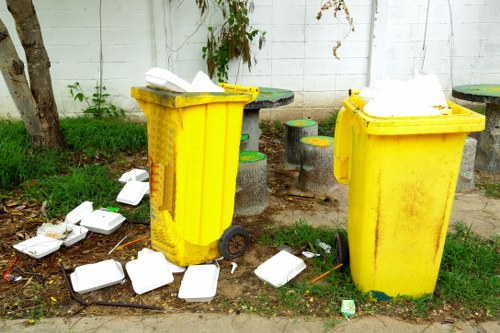 Properly placed skip in a Muswell Hill garden