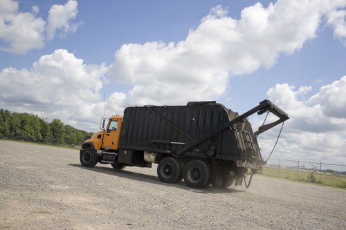 Properly filled builder's skip ready for waste disposal